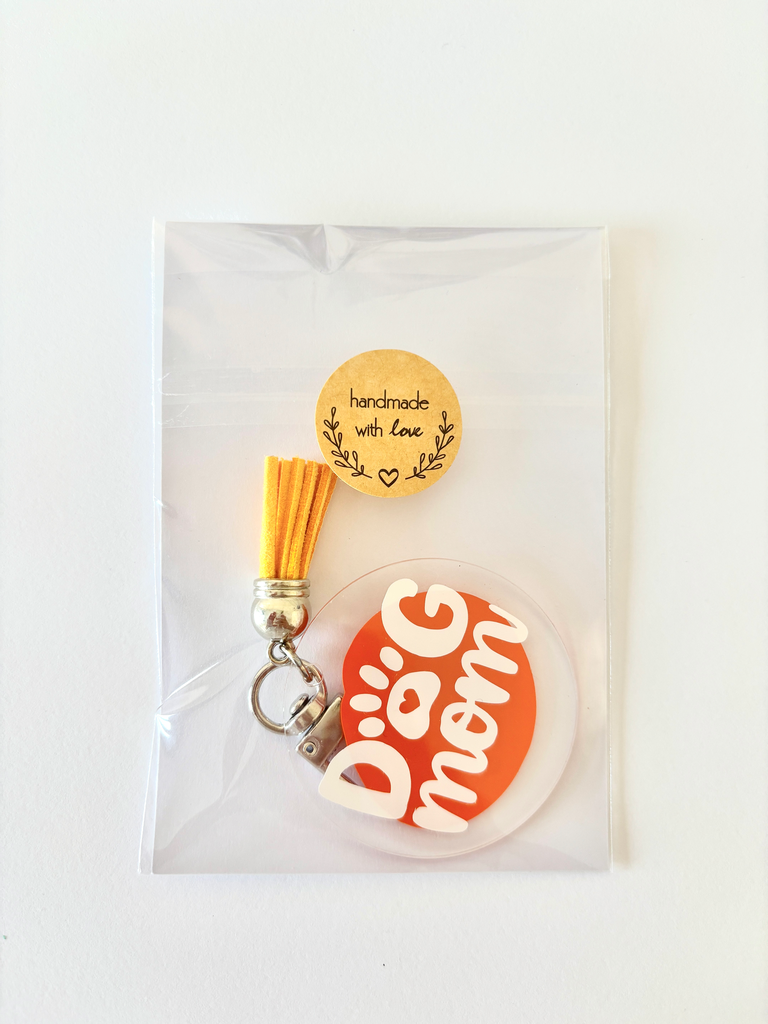 Llavero "Dog mom" naranja