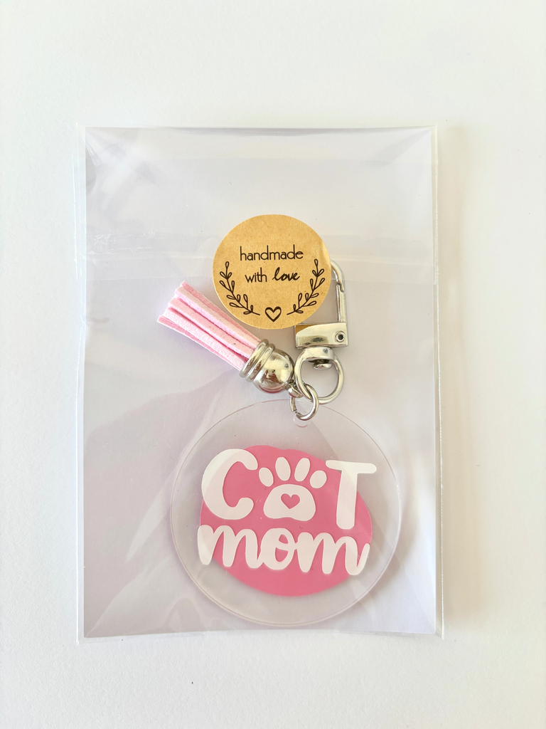 Llavero "Cat mom" rosa 