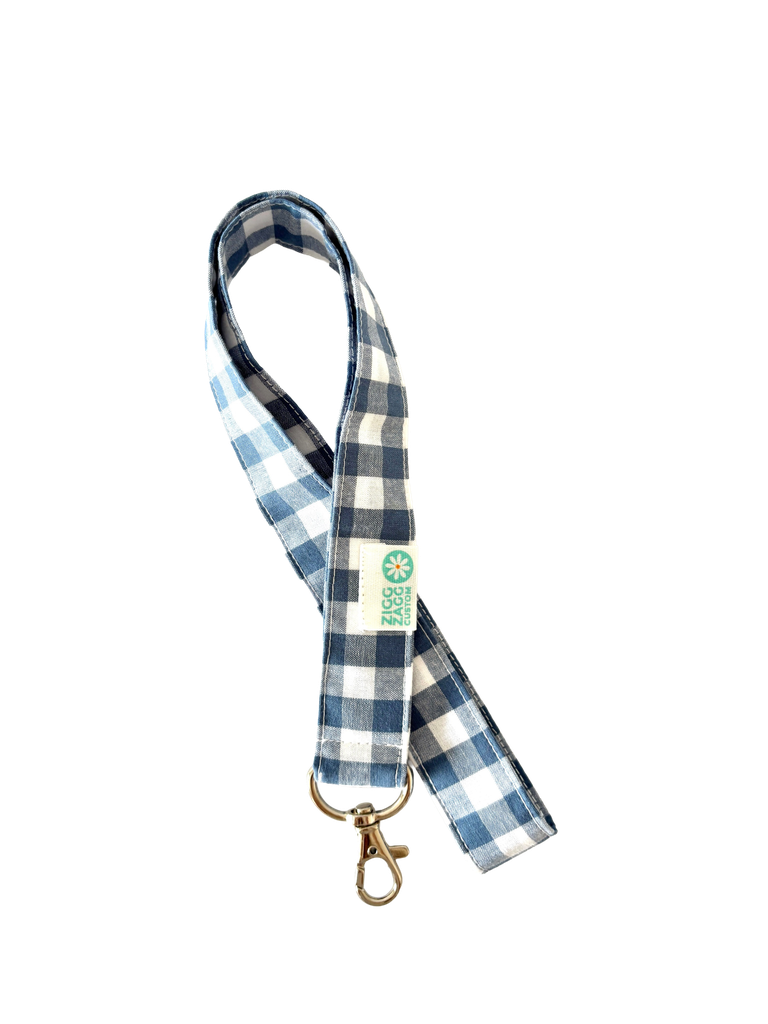 Cuelga llaves vichy azul 