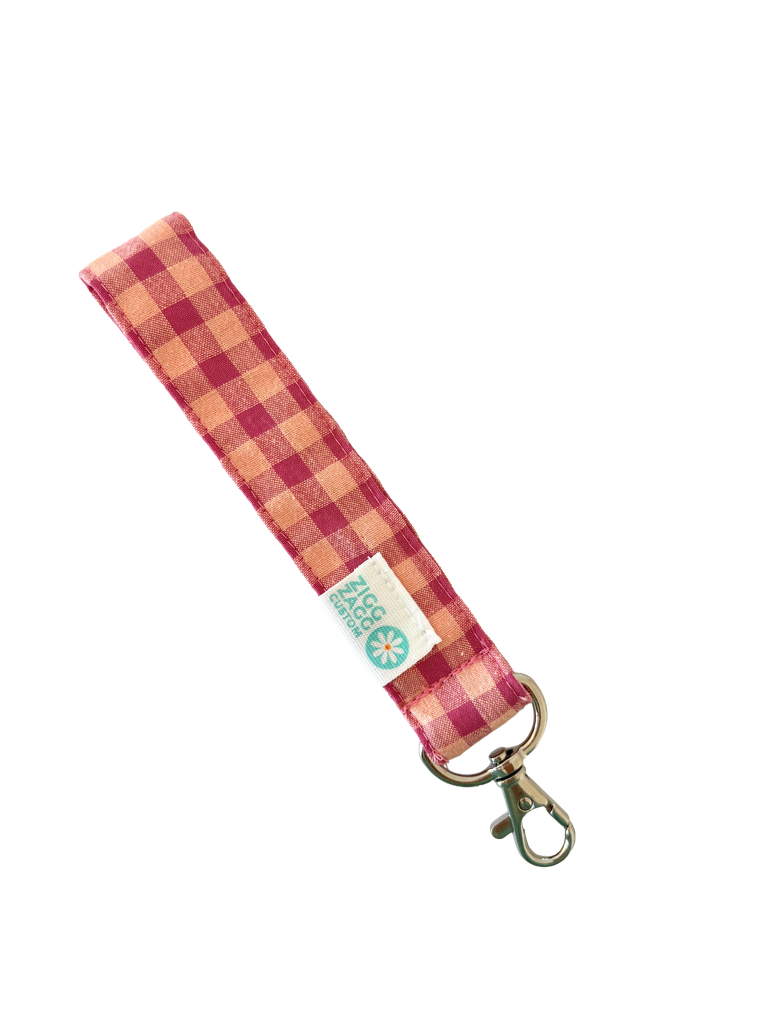 Llavero vichy melocotón 