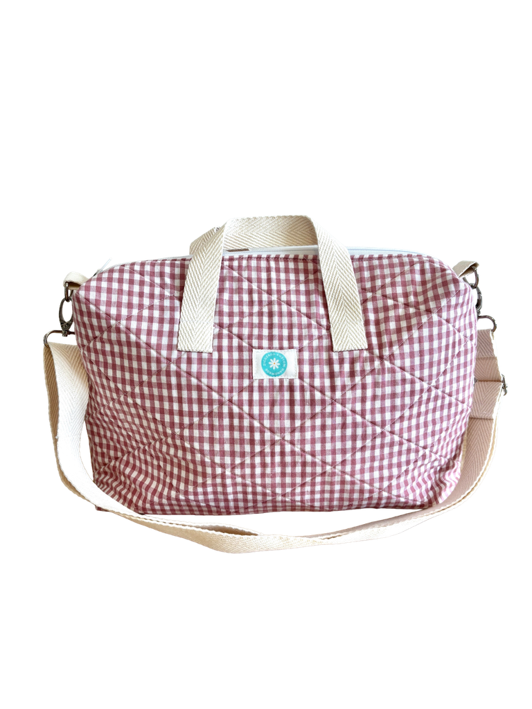 Bolsa maternidad vichy rosa